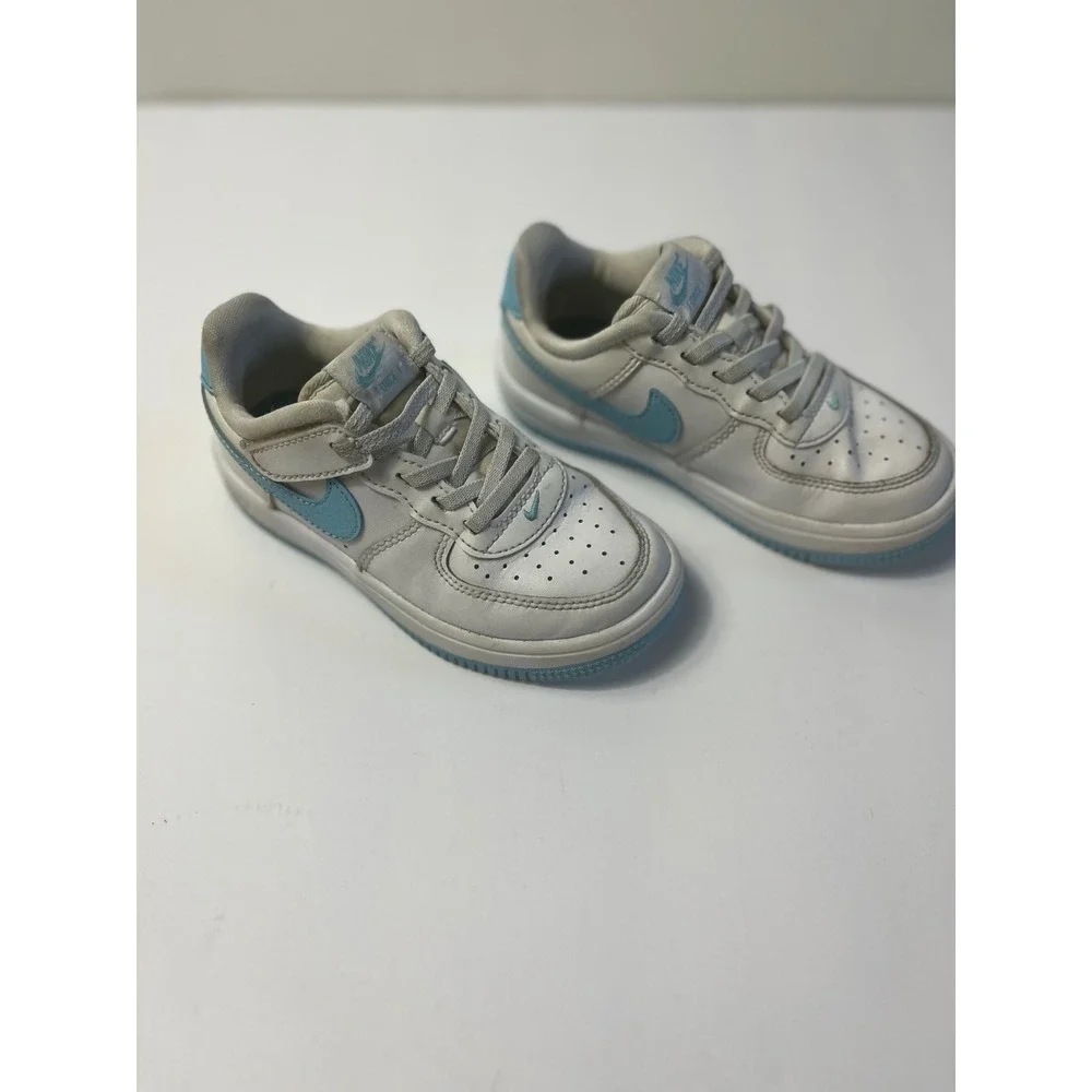 Nike Air Force 1 Low Toddler White Light Blue Sneakers CU0591-103